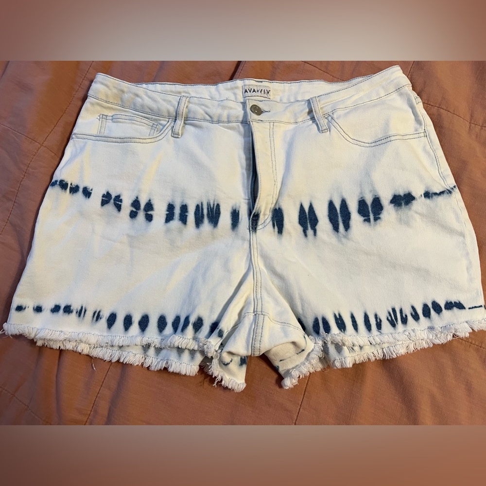 Women’s plus size tie dye jean shorts—AVA VIV brand from Target, size 18, NWOT